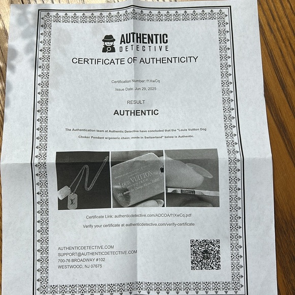 Louis Vuitton Silver Jewelry Dog Tag Necklace - Picture 8 of 8